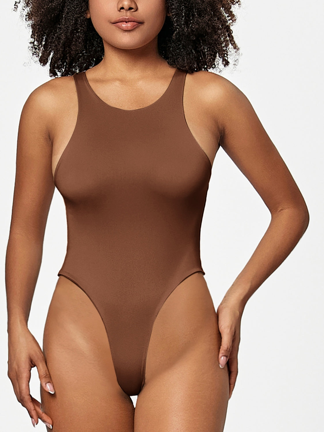 Full Size Round Neck Wide Strap Bodysuit