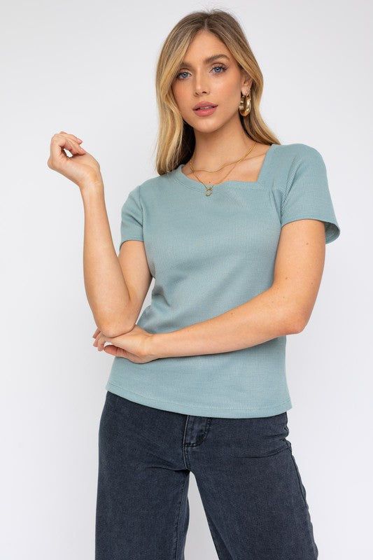 Short Sleeve Asymmetrical Top