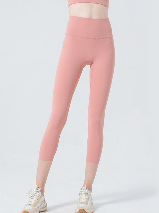 Wide Waistband Cropped Sports Leggings