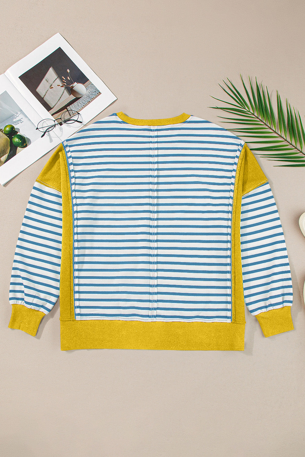 Striped Round Neck Long Sleeve Sweatshirt