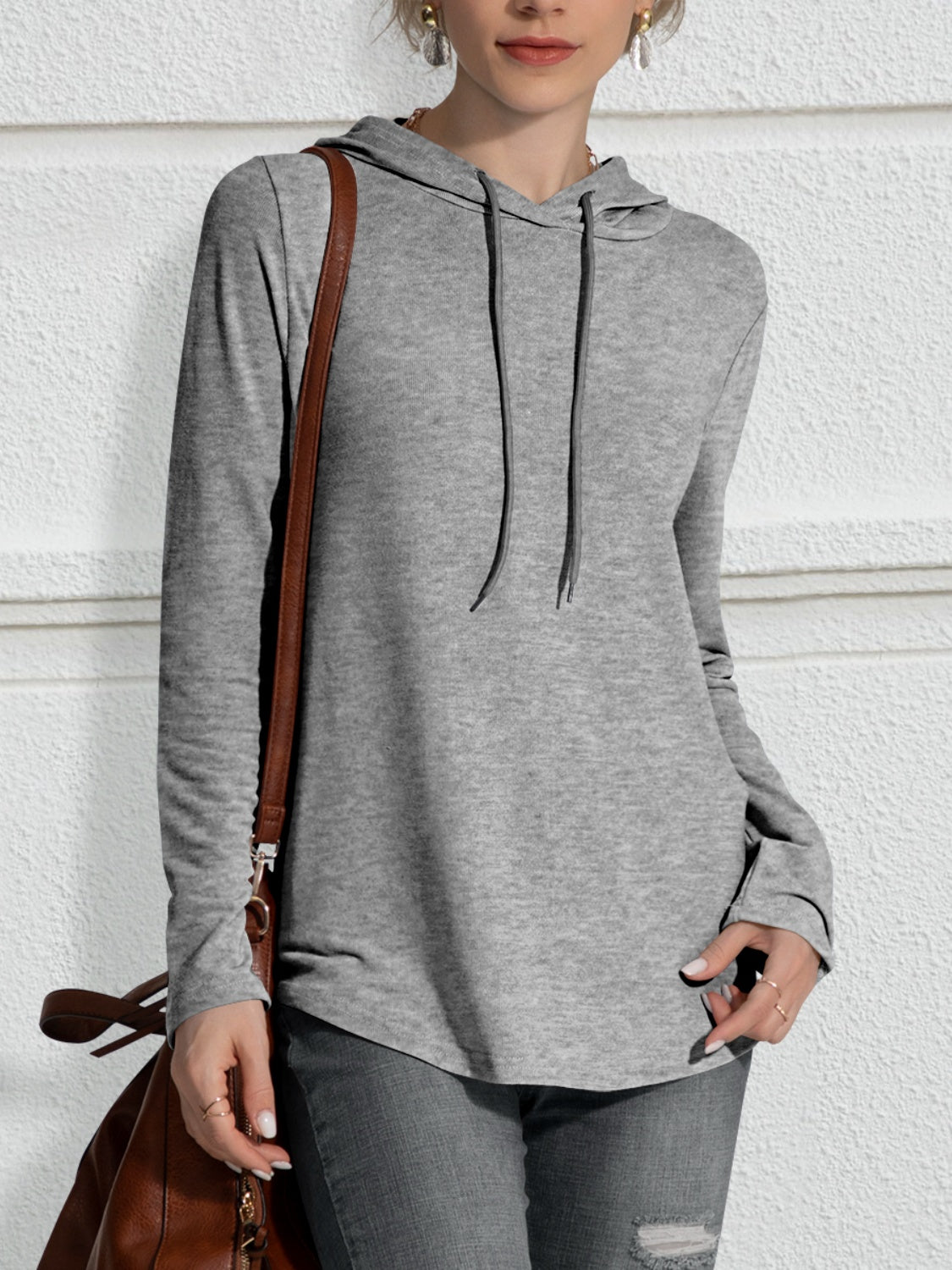 Drawstring Long Sleeve Hoodie